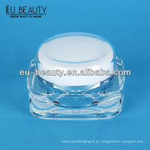 High-end cristal transparente parede dupla acrílico creme frasco 15g